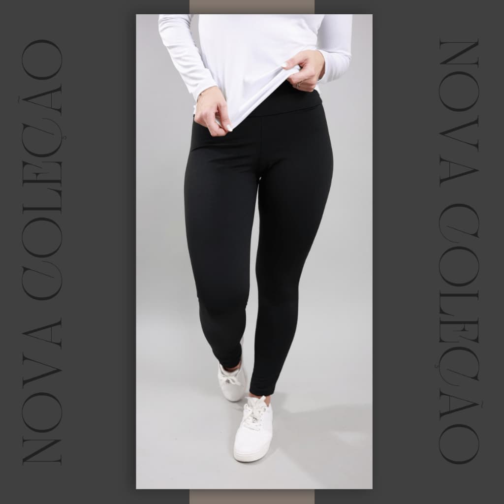 Calça Legging Fitness Feminina Cintura Alta Zero Transparência Academia