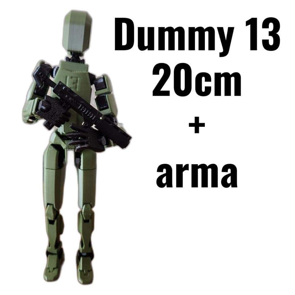 Boneco Dummy 13 GRANDE 20cm+ARMA Boneco Articulado ação Educativo Várias Posições Impressão 3D