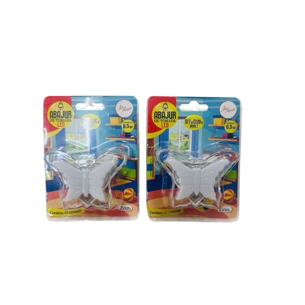Abajur Mini 2 Luminária de Led Borboleta Para Quarto do Bebê