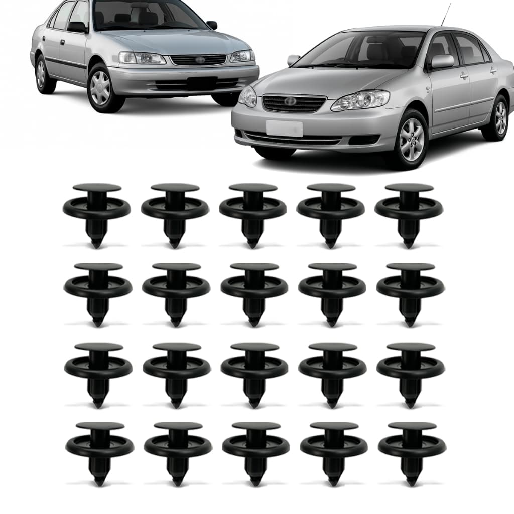 Kit 20 Grampos Presilha Fixação Parabarro Corolla 2003 04 05 06 07 08 09 10 11 12 13 14 2015...
