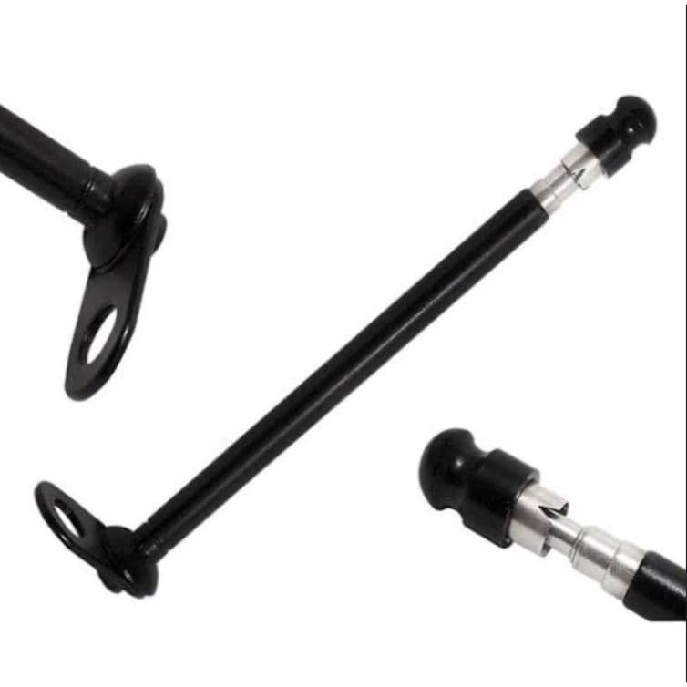 Antena Metallica corta pipa retrátil p/moto -  fixação em retrovisor - 7 Estágios - Compr. 65cm (Preta)