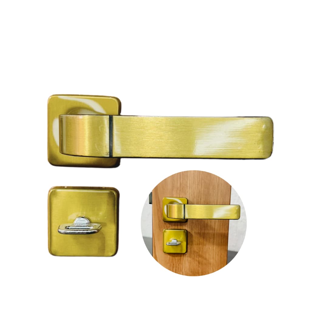 Fechadura de Porta de Banheiro WC Modena Bronze Latonado MGM Chave Fixa 10773