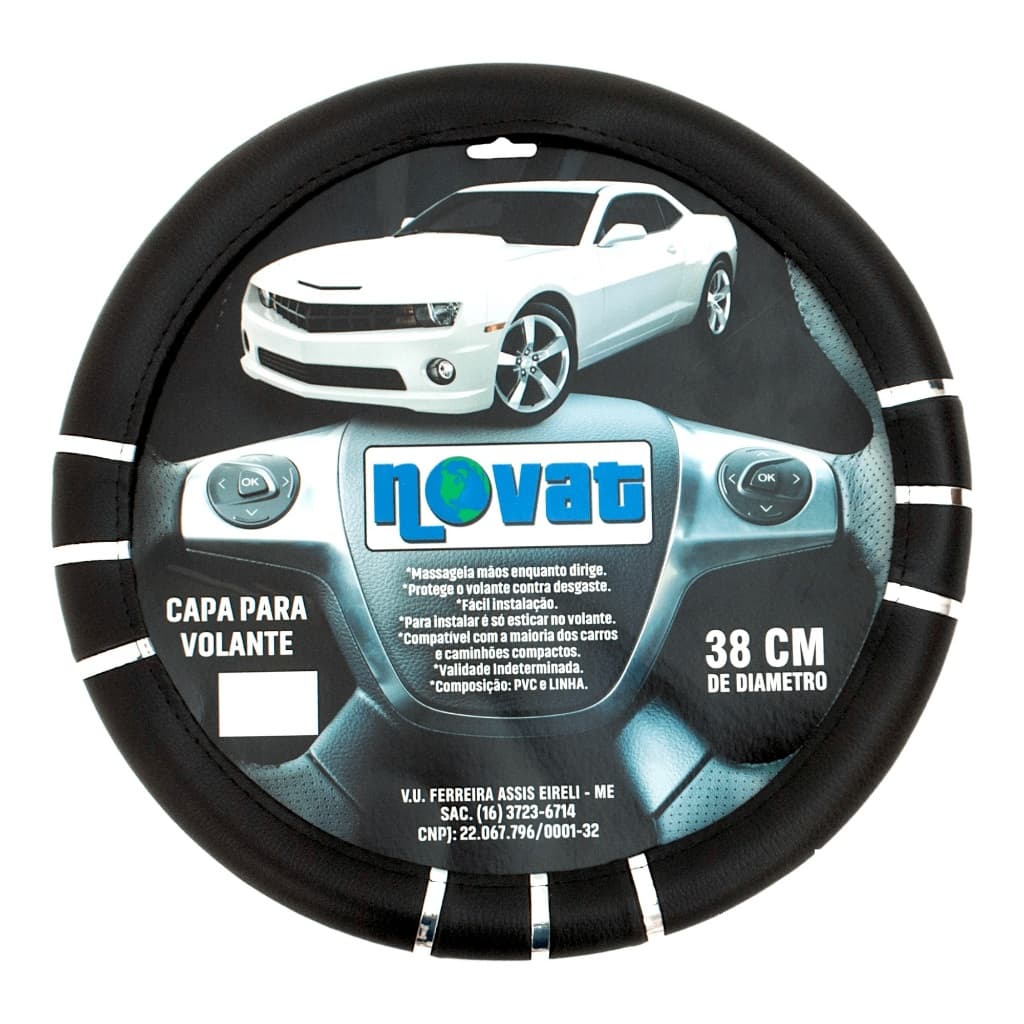 Capa de Volante Automotivo Modelo 09 Cromos Esportivo Macio Reforçado Compatível Onix Kwid Forda Ka