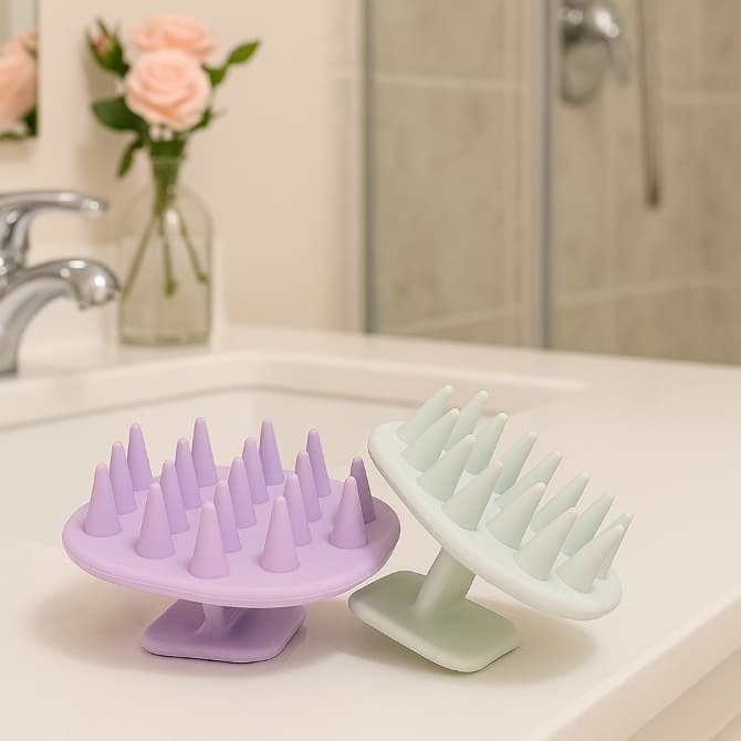 Kit 2 Escovas Massageadoras Silicone Cerdas Macias Banho Relaxante