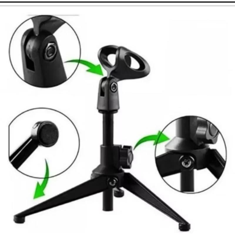 Suporte Microfone de Mesa Studio Tripé para Igrejas, Palestras, Estúdio de Gravações, Radio