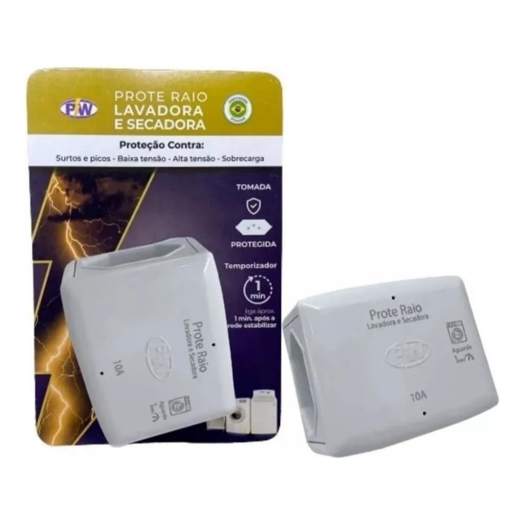 Protetor Contra Surto E Raios Para Lavadora E Secadora 10A Pw Eletronica 127/220V