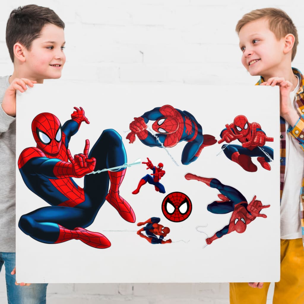 Papel de Parede Adesivo de Parede Infantil Homem Aranha Spider Man Monte como Quiser Decoração Quarto Menino