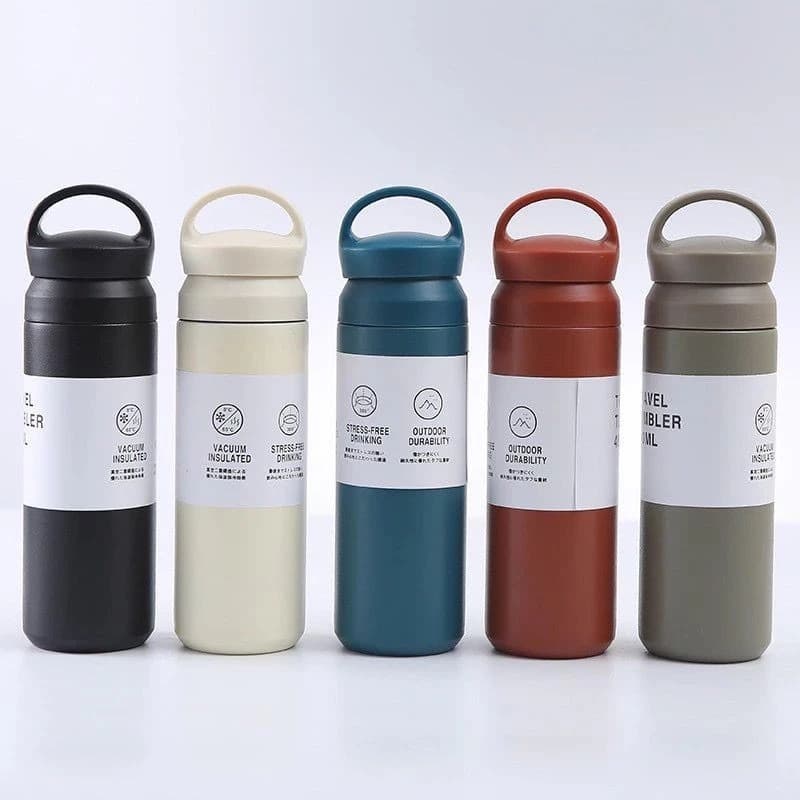 Garrafa Termica Parede Dupla 480ml Com Aça Quente Frio Isolamento Termico Alta Vedação