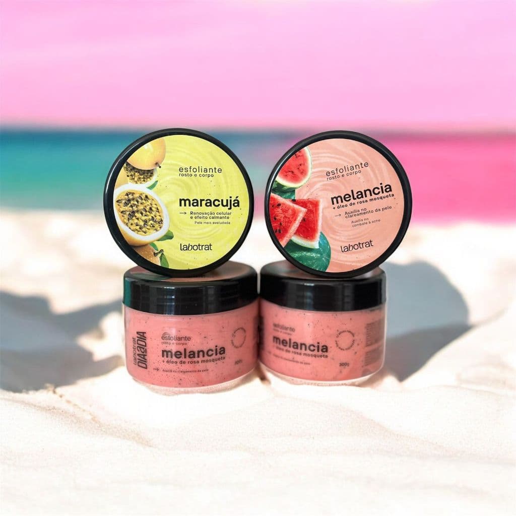 KIt esfoliantes corpo e rosto 300g 4 unidades labotrat