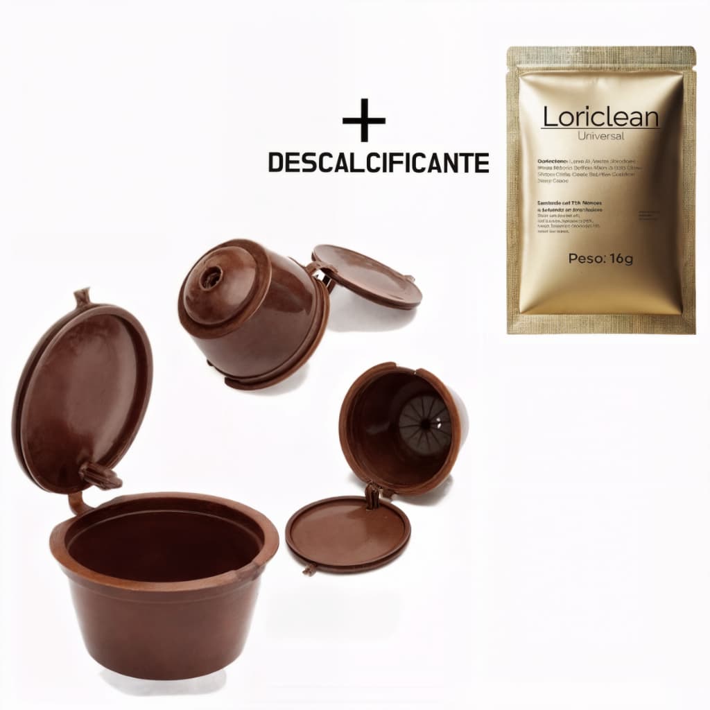 Kit 2 Cápsulas de Café Dolce Gusto Reutilizável+ 2 Descalcificantes