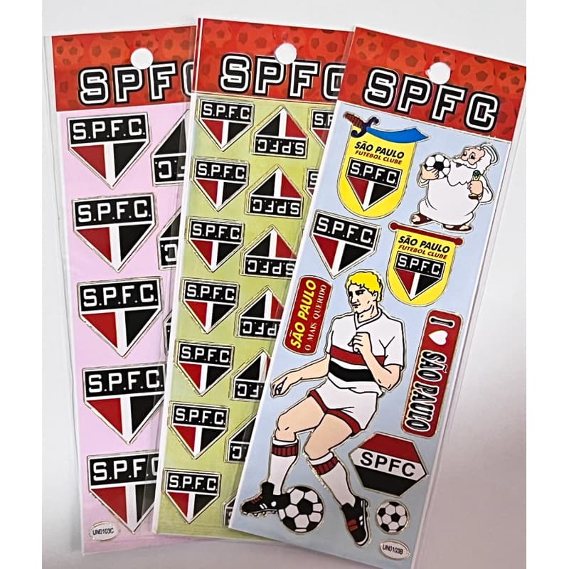 10 Cartelas Adesivo time São Paulo futebol