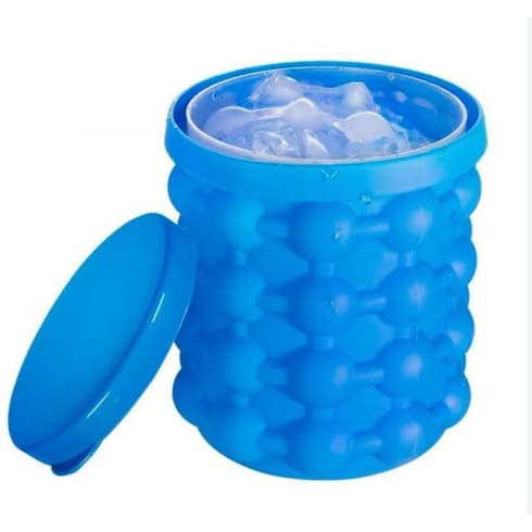 Mini Balde Forma De Gelo Em Silicone Cubos Ice Magic