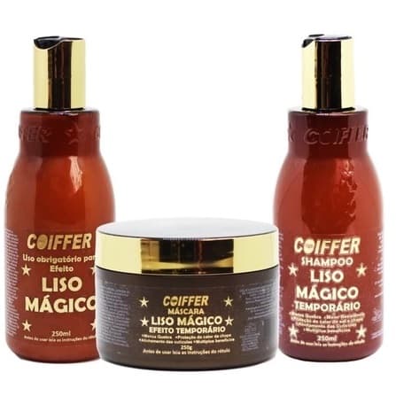 KIT LISO MAGICO EFEITO TEMPORARIO COIFFER 03 PASSOS
