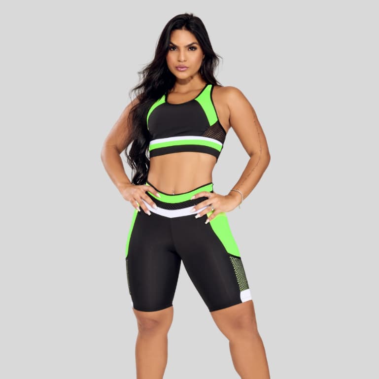 Conjunto Academia Top Nadador Short Com Bolso Treino Fitness