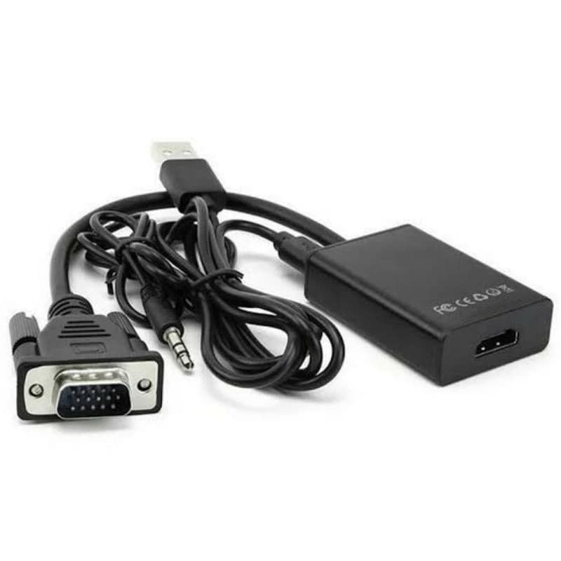 Cabo Conversor Vga Macho X Hdmi Femea Com Áudio (alimentação Usb)