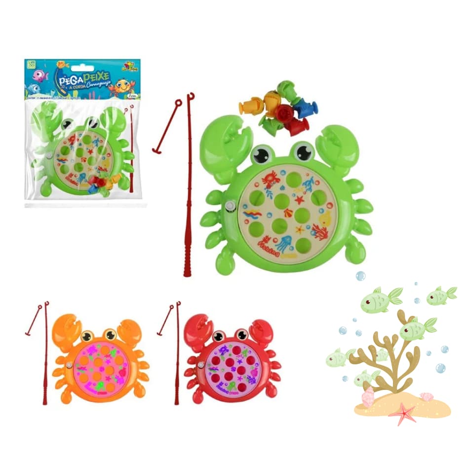 Brinquedo Pega Peixe Jogo Pesca Peixe Vareta Infantil