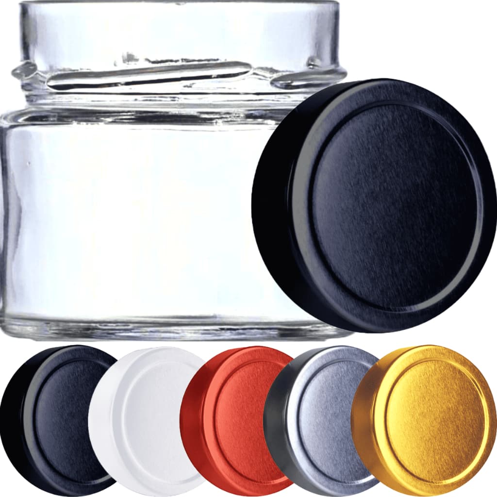 Kit c/ 4, 8 ou 24 Potes de Vidro La Pianezza 210 ml p/ Velas Artesanais, Geleia, Tempero, Cosméticos