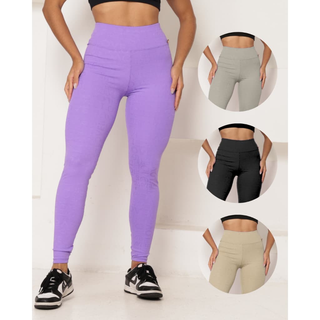 Calça Legging Cintura Alta Zero Transparência Elástica Academia e Fitness