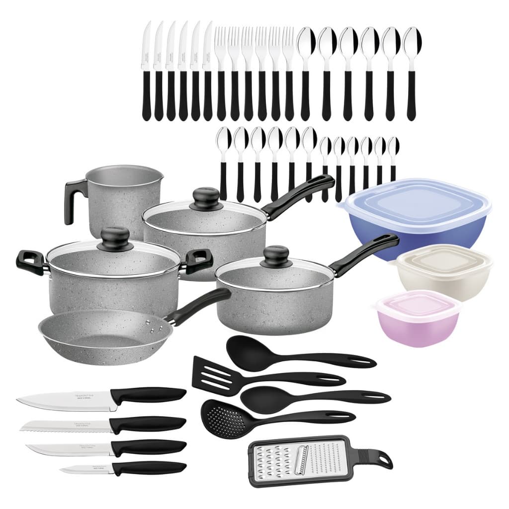 Conjunto Tramontina 47 Peças Cozinha Com Panelas Antiaderentes