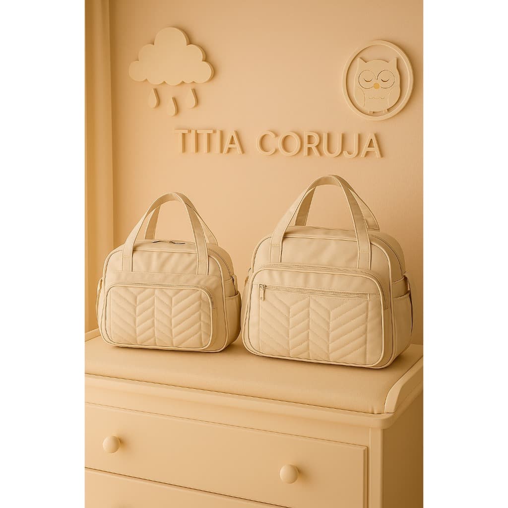 KIT 2 BOLSAS MATERNIDADE infantil com bolsos Menina Menino Luxo Multifuncional Passeio