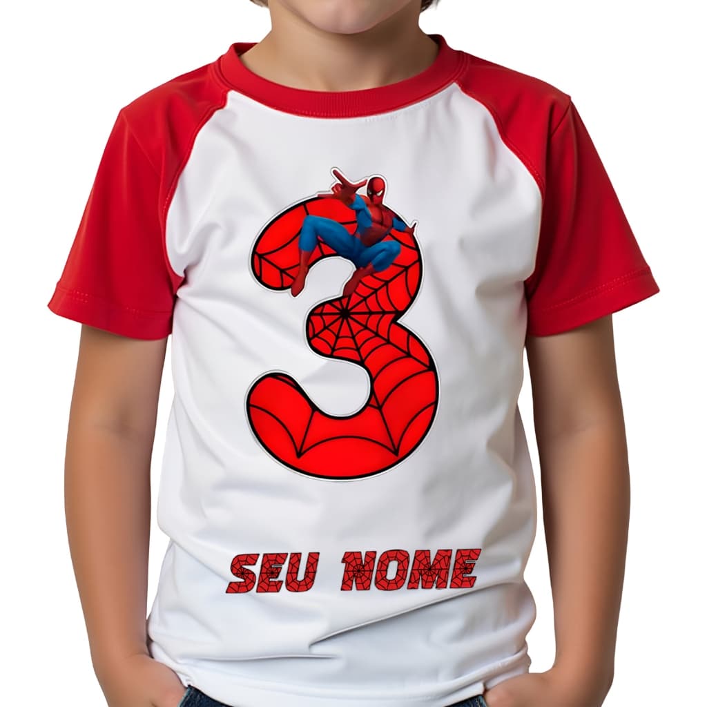 Camiseta Homem aranha Idade aniversário Spiderman 1 ao 9