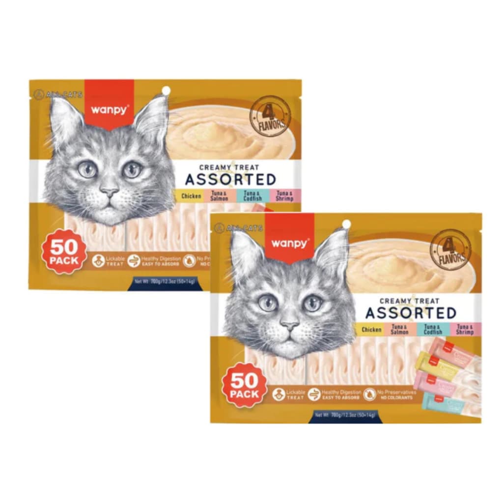 Kit 2 Truly Wanpy Creamy Petisco Cremoso Para Gatos