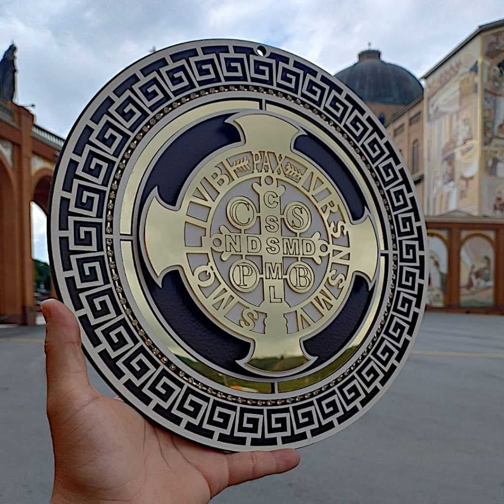 Mandala Adorno Luxo De São Bento Item Decorativo MDF 30cm
