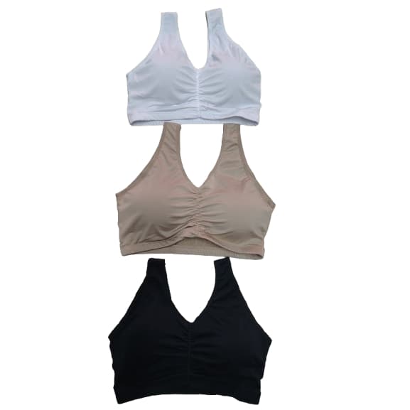 KIT 03 Top Regata Básico Fitness Com  Bojo Removivel  Academia Caminhada