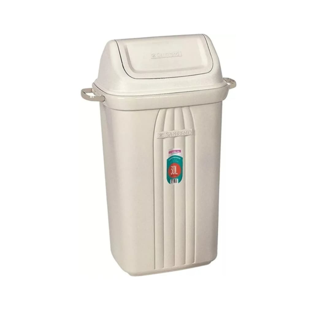 Lixeira Plástica Com Tampa Basculante 30L Sanremo
