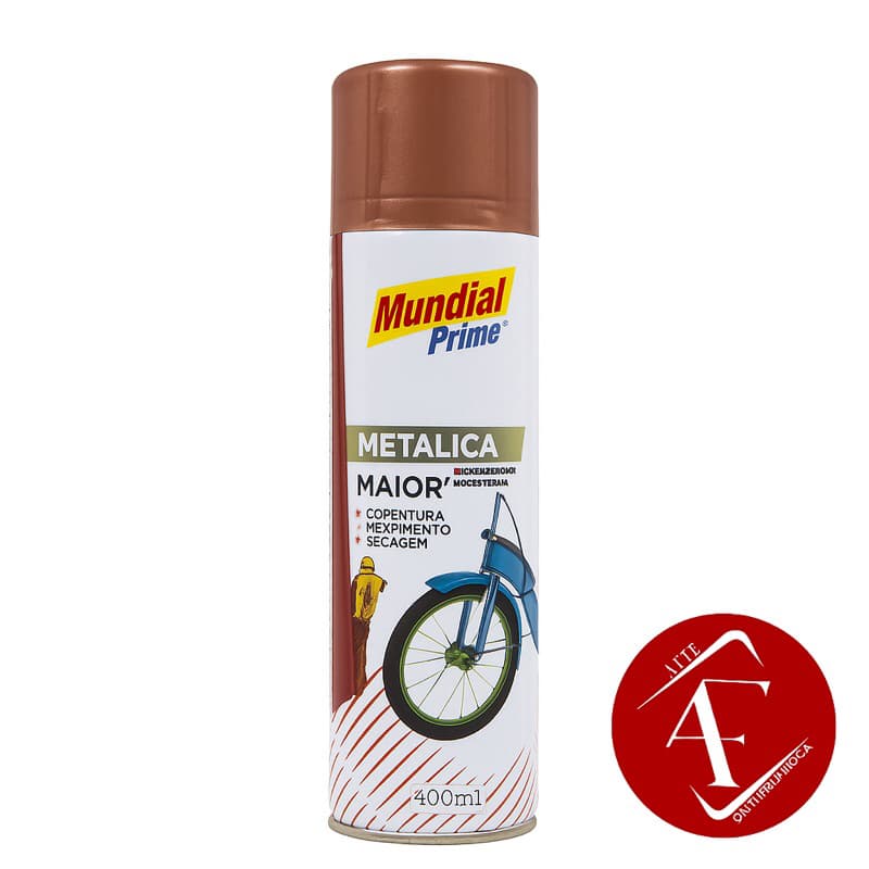 Tinta spray mundial prime metálica rose gold 400ml