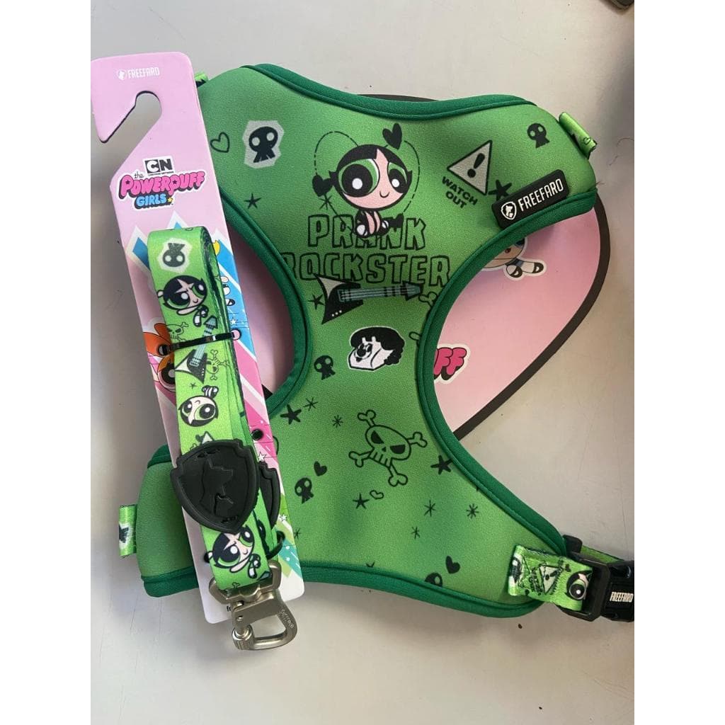 Conjunto Peitoral + Guia Para Cachorros Freefaro Docinho Meninas Super Poderosas Warner Bros