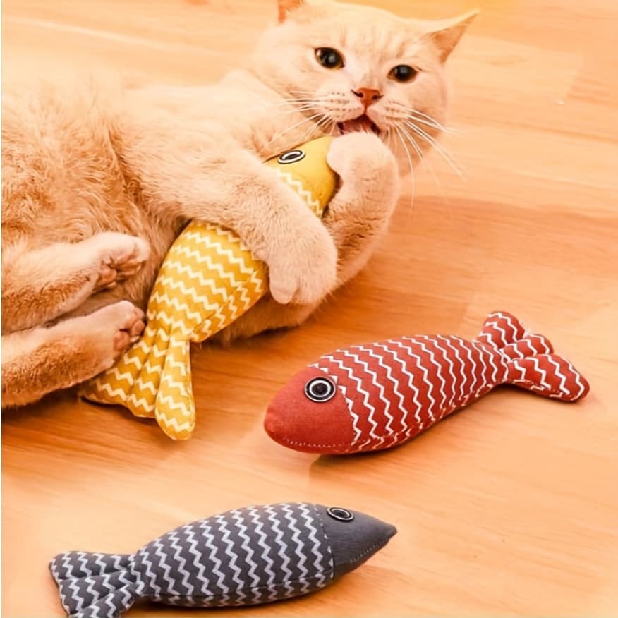 Brinquedo de Pelúcia para Pets em Formato de Peixe, Interativo e Resistente à Mordida LR-0281