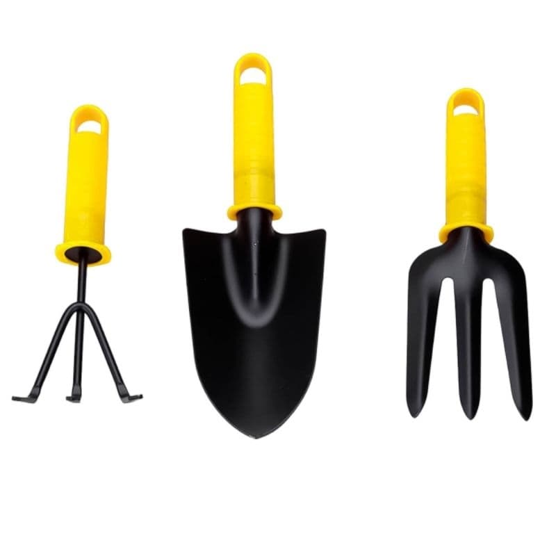 Kit Jardinagem 3 Peças Ferramentas De Mão Para Jardim Ferramentas À Prova De Ferrugem Com Pá Ancinho E Garfo Manual