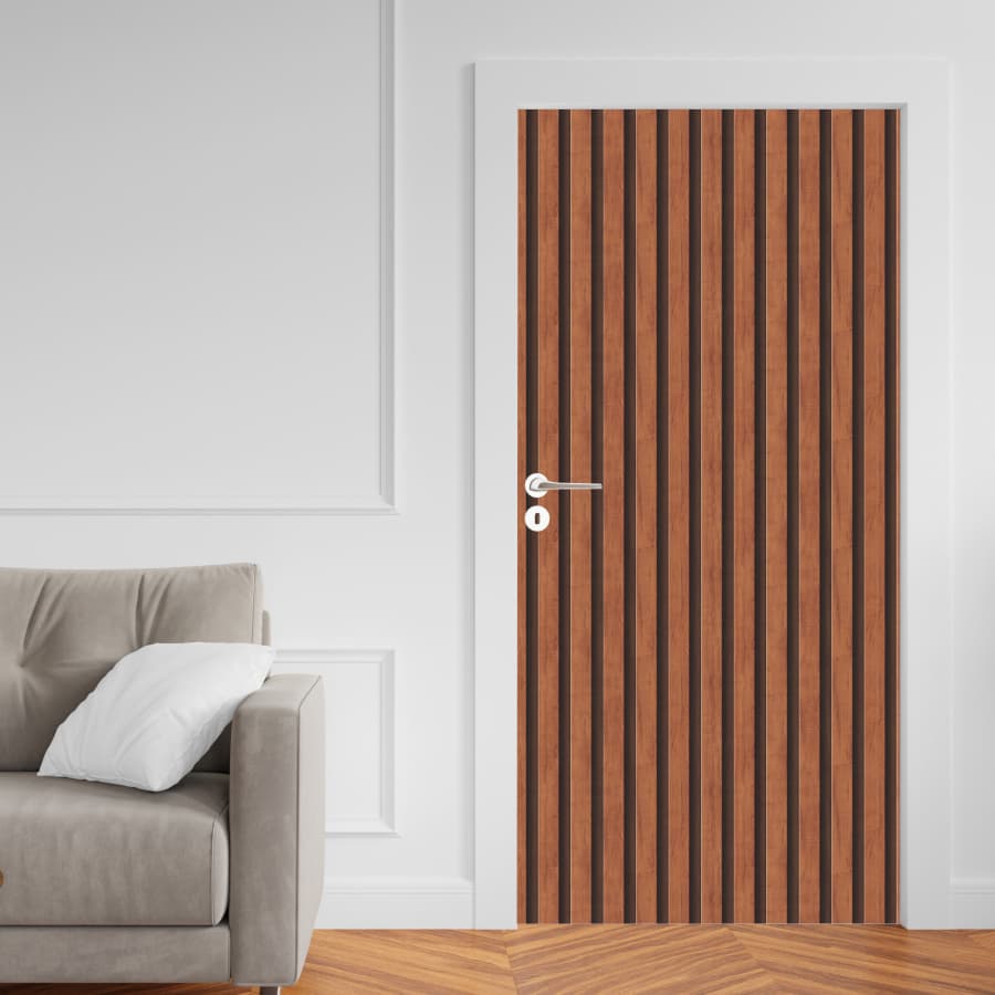 Adesivo Porta Madeira Vidro Decoração Revestimento Papel de Parede Envelopamento RIPADO CEREJEIRA - ARC026