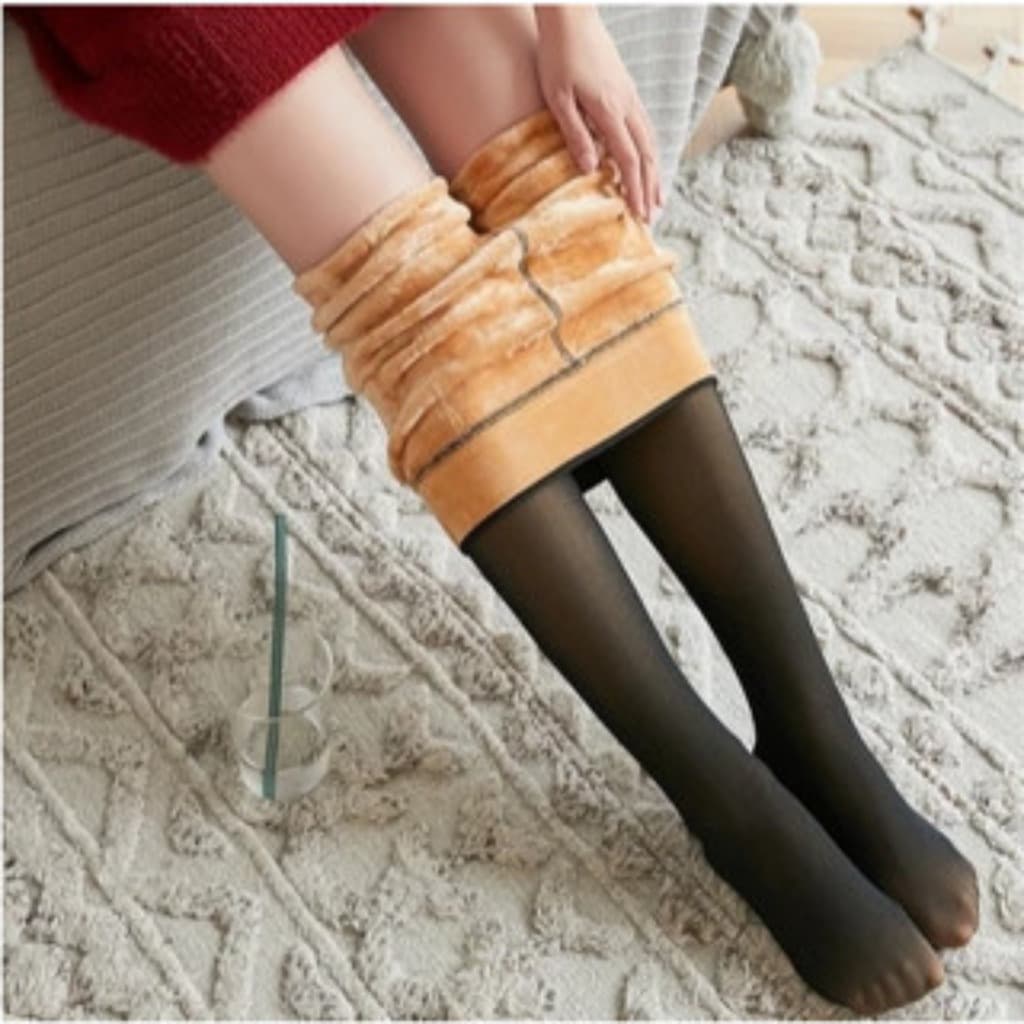 Meia Calça Feminina Legging Térmica Forrada Peluciada Lã Super Elástica Slim Quente Modeladora