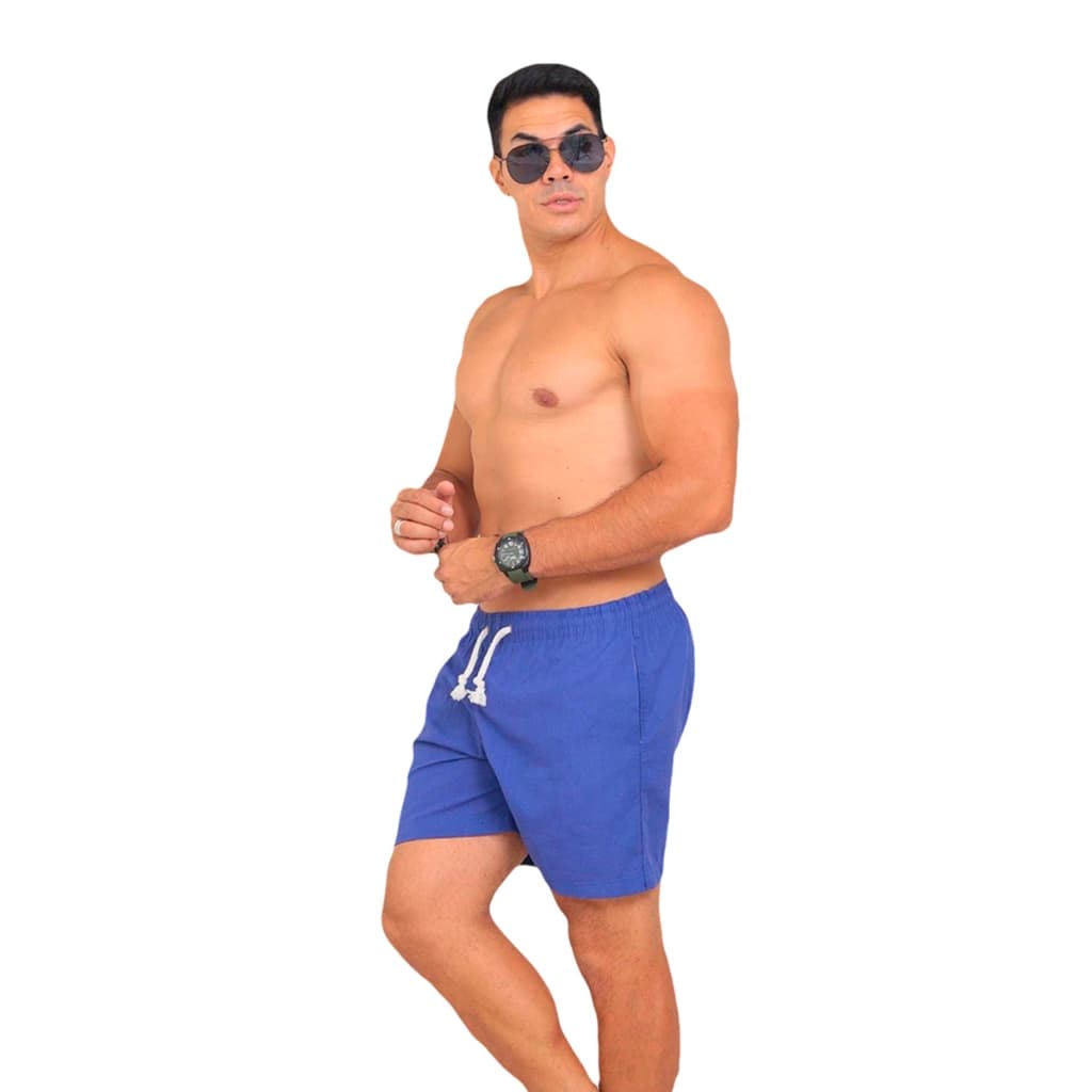 Bermuda Masculina Azul Bic Casual Praia