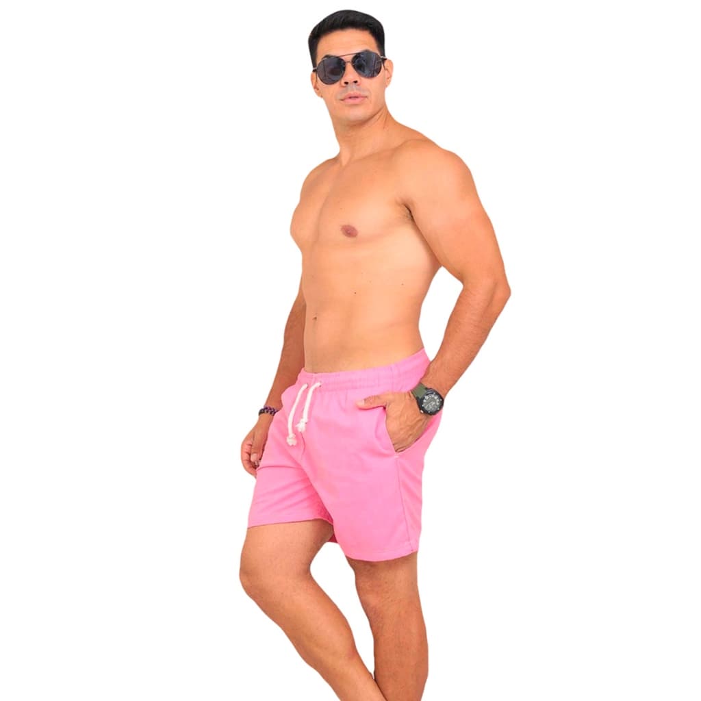 Bermuda Masculina em Linho Rosê  E Pink– Estilo Sofisticado e Leveza para o Verão