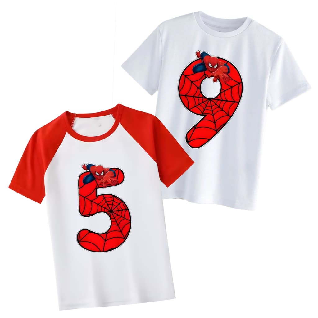 Camiseta Homem Aranha Aniversário infantil 1 ao 8  idade