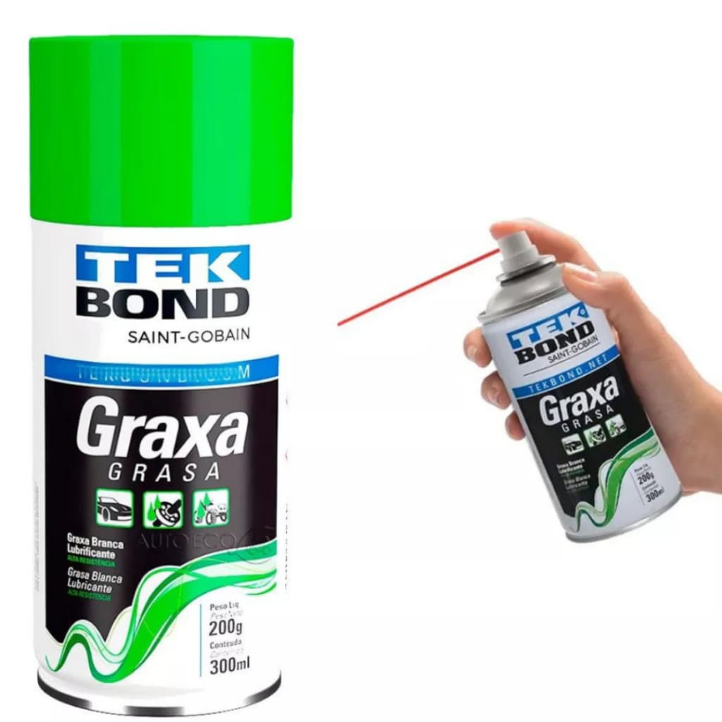 Graxa Branca Spray Lubrificante - Alta resistencia Multiuso 300ml (TEK BOND)