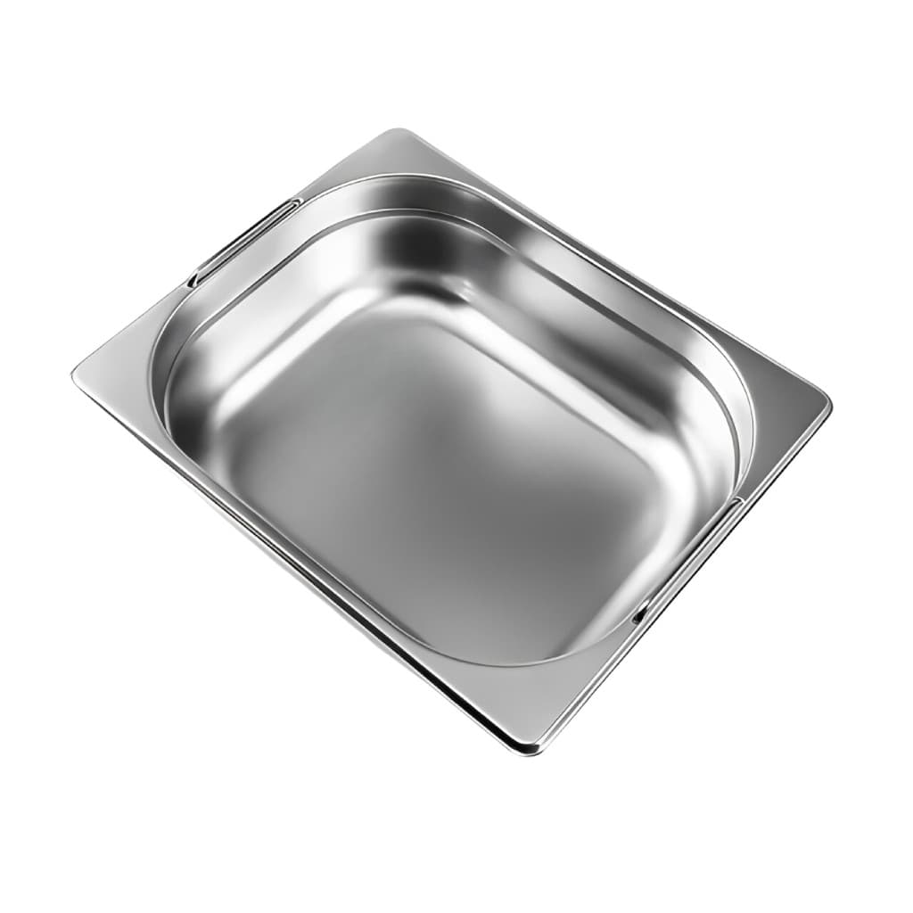Cuba 1/2 100mm Gastronomica Inox Com Alça Para Buffet Restaurantes Lanchonetes Cozinhas