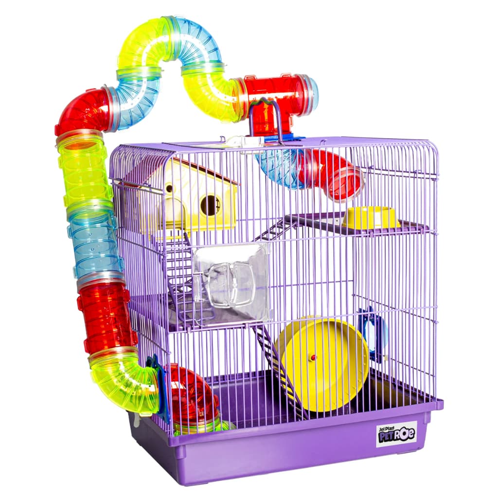 Gaiola Hamster Com Tubo Super Luxo 3 Andares Espaçosa Resistente Jel Plast