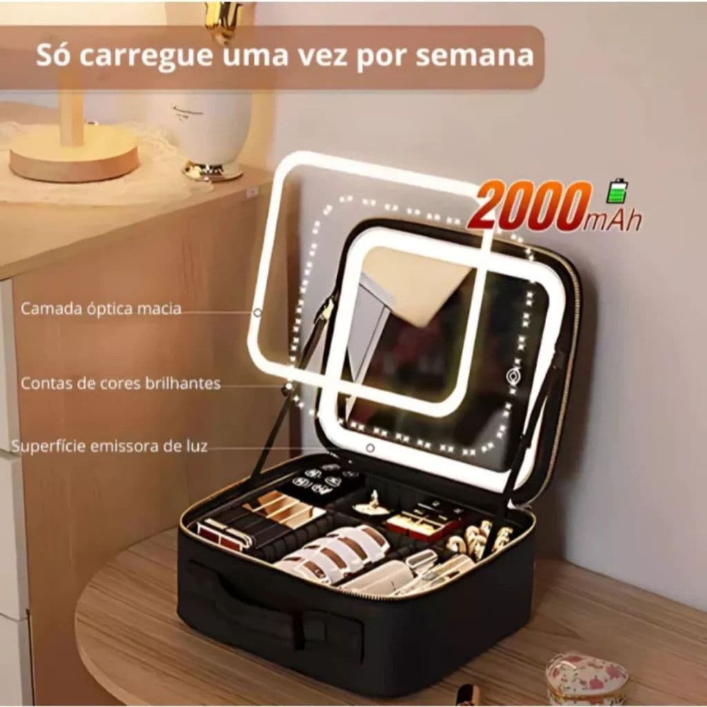 Maletas De Maquiagem Morina Espelho De Maquiagem Led Diurno