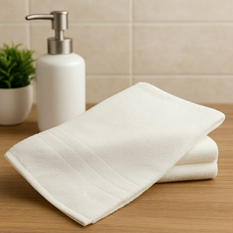 Toalha de Rosto Branca 45x75 Teka Roma Profiline Para Salão Algodão Macia Absorvente Hotel Pousada