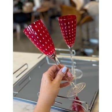 Jogo de 2 taças de cristal Wolff Orquídea para Champagne