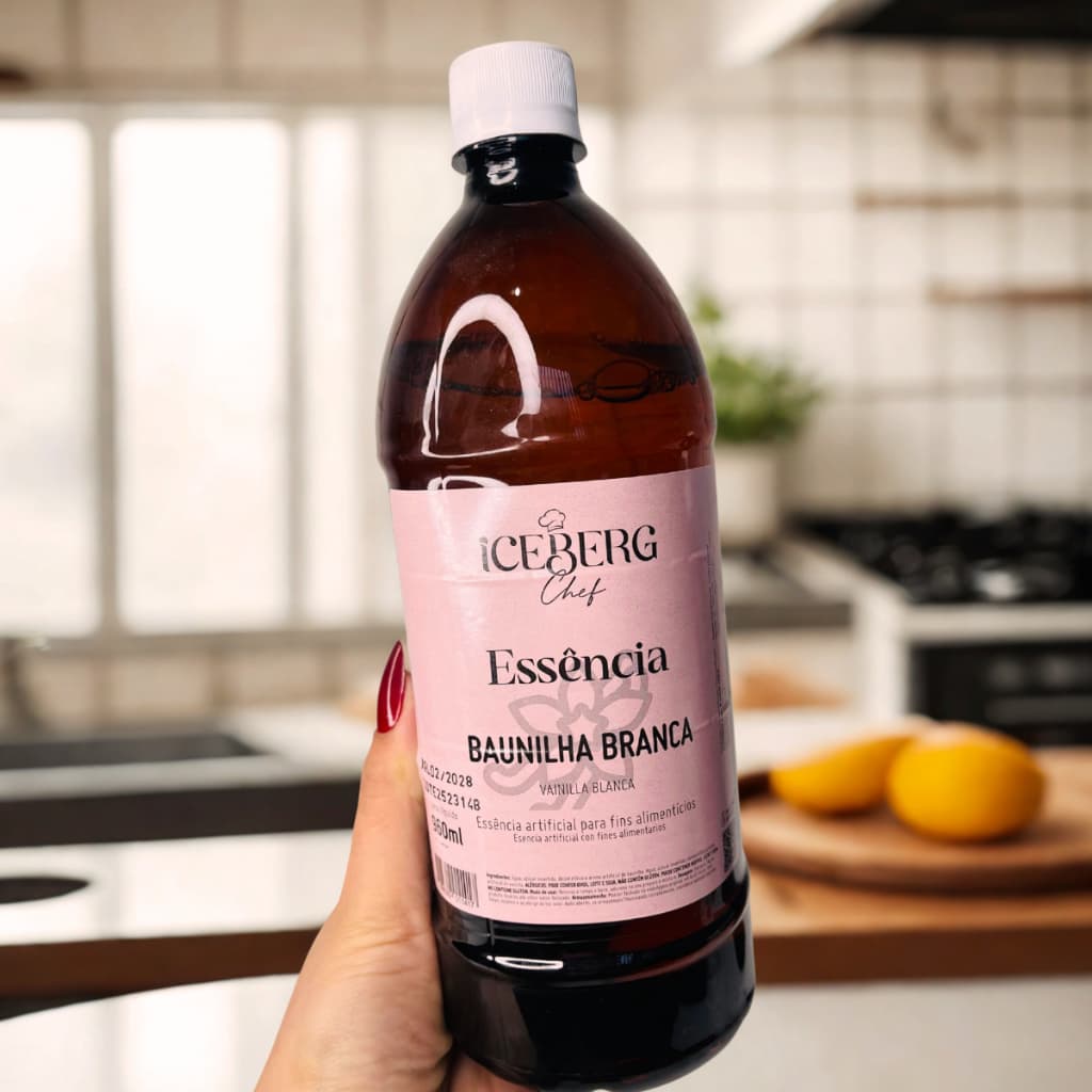 Essência Aroma Artificial Baunilha Branca 960ML Para Bolo Torta Creme Sorvete Iceberg