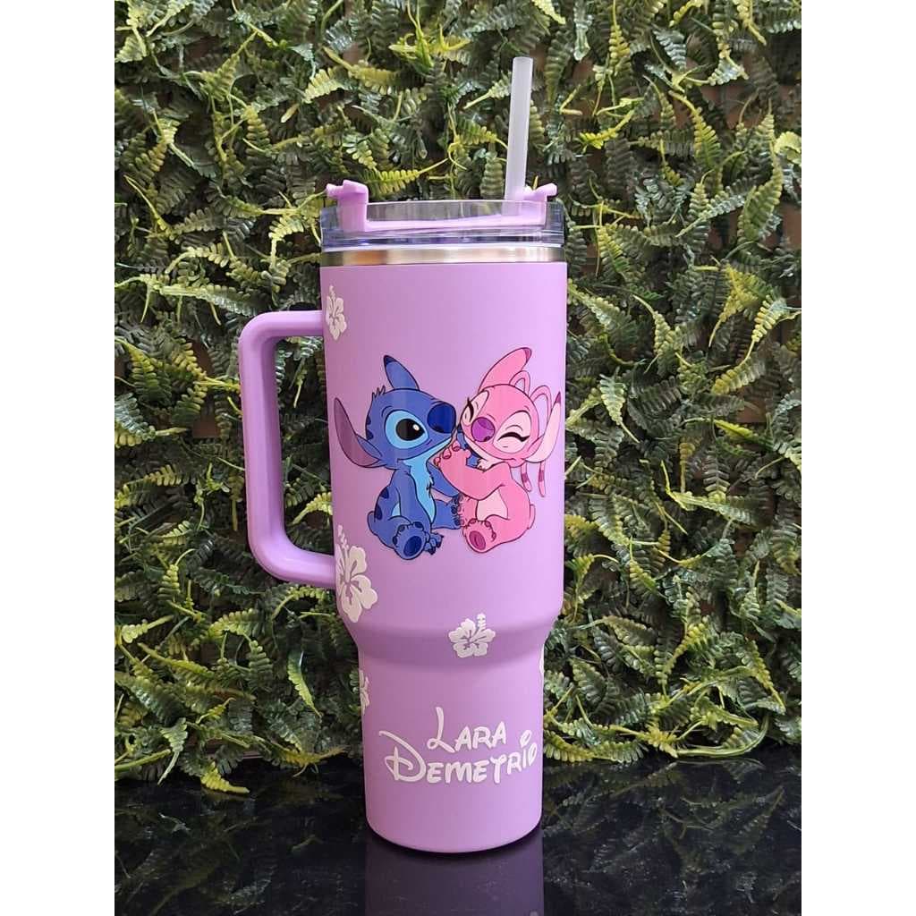 Copo Térmico Personalizado Lilo e Stitch e Angel