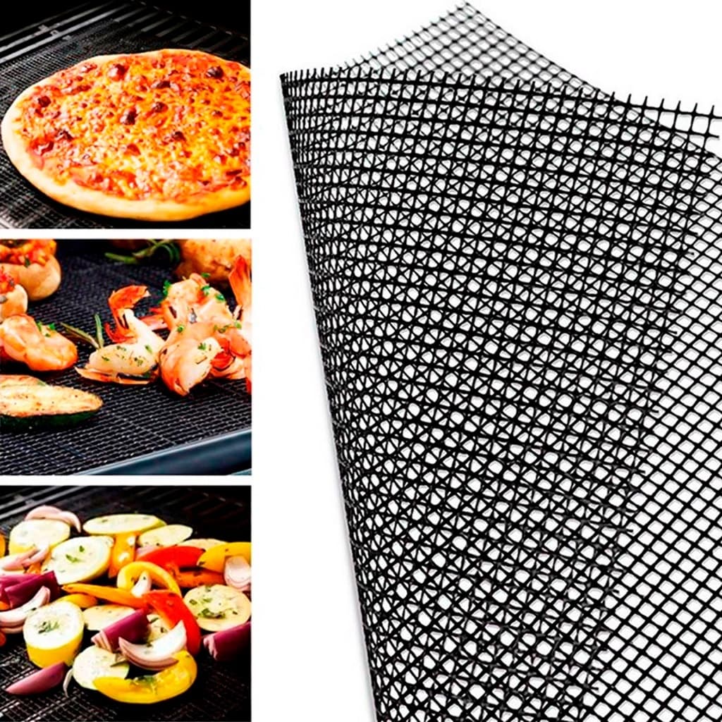 Tela Manta Grill Para Churrasqueira Alimentos Tapete Air Fryer Flexível Antiaderente Multiuso 33x40