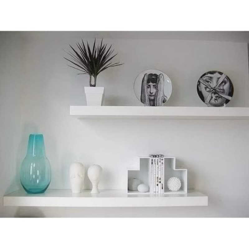 2 Prateleira Branca 40 cm Com Suporte Flutuante 100 % Mdf Cozinha Quarto Banheiro