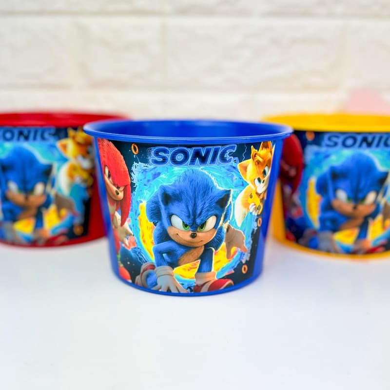 Balde Personalizado 1,5L  Sonic | Lembrancinha Festa Infantil | Fazemos Todos Os Temas