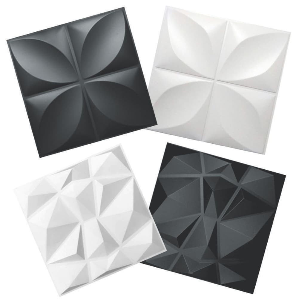 KIT PLACAS 3D SIMULA PVC 25X25CM PARA QUARTO SALA COZINHA